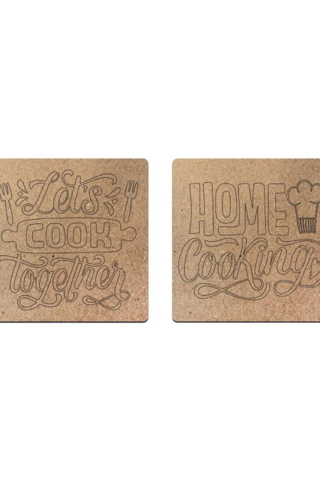 Descanso de Panelas em MDF 14cmx14cm - Cooking - 2 unidades