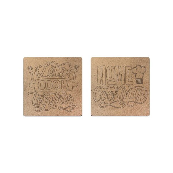 Descanso de Panelas em MDF 14cmx14cm - Cooking - 2 unidades