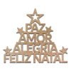Placa Decorativa para Porta MDF 22x19cm - Natal - Palavras