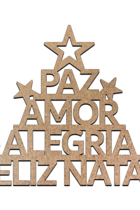 Placa Decorativa para Porta MDF 22x19cm - Natal - Palavras