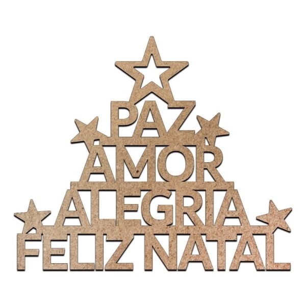 Placa Decorativa para Porta MDF 22x19cm - Natal - Palavras