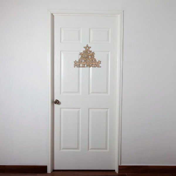 Placa Decorativa para Porta MDF 22x19cm - Natal - Palavras - Imagem 2