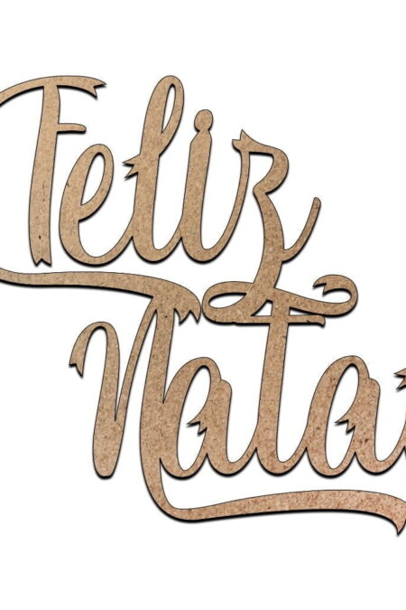 Placa Decorativa para Porta em MDF 22x19cm - Feliz Natal