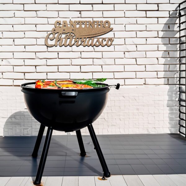 Placa Decorativa em MDF 25x10cm - Cantinho do Churrasco - Imagem 2