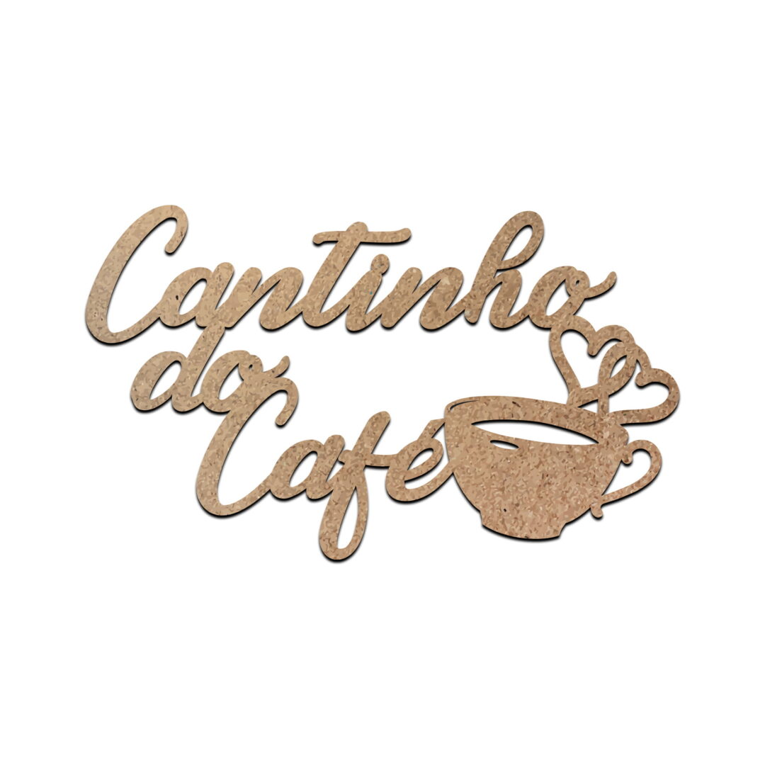Placa Decorativa em MDF 25x16cm - Cantinho do Café