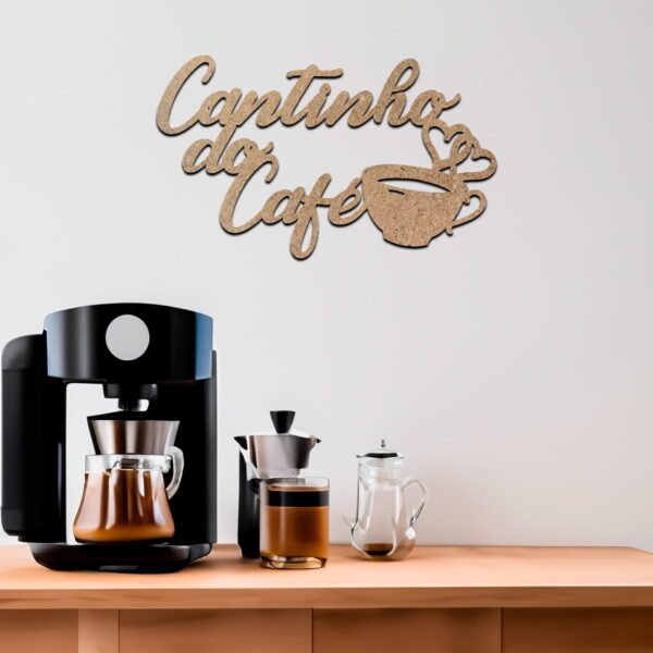 Placa Decorativa em MDF 25x16cm - Cantinho do Café
