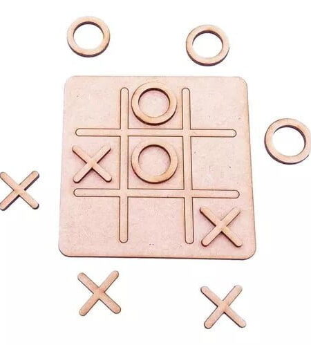 Kit 10 Unidades Lembrancinha Jogo da Velha MDF 15x15cm