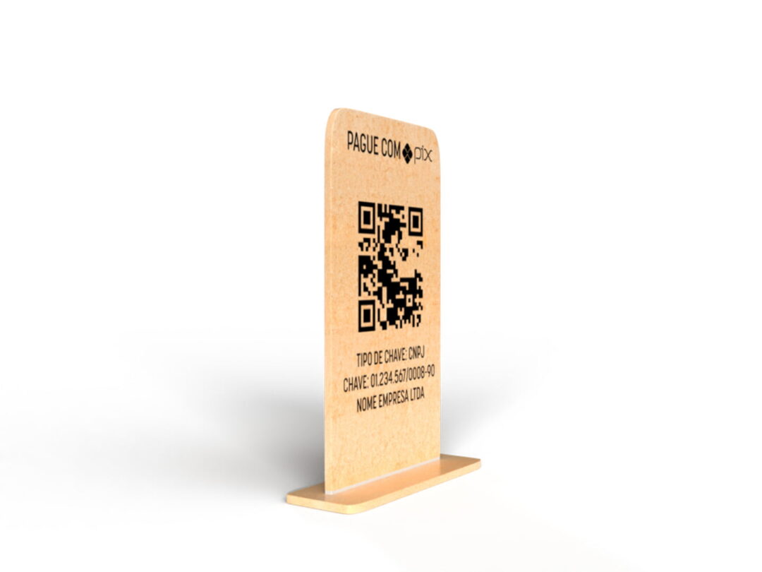 Placa PIX 15x9cm em MDF com QR Code