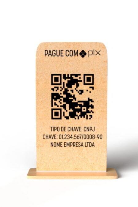 Placa PIX 15x9cm em MDF com QR Code