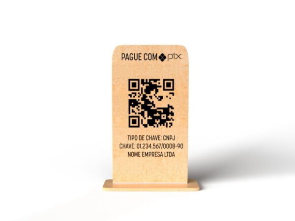 Placa PIX 15x9cm em MDF com QR Code