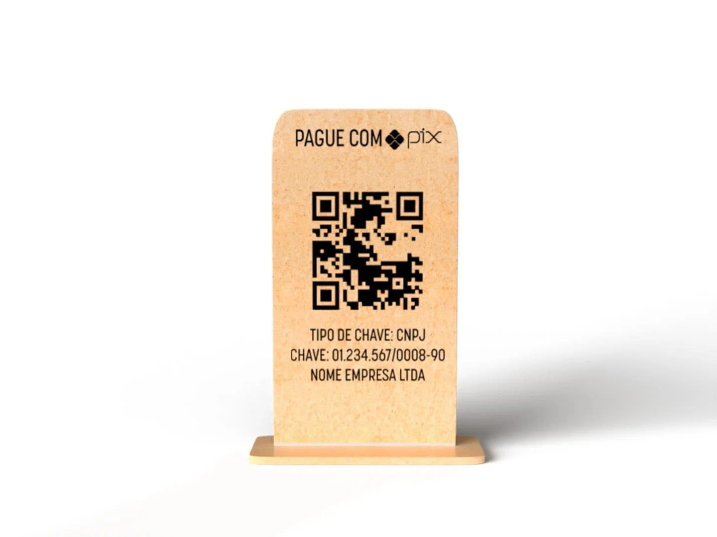 Placa PIX 15x9cm em MDF com QR Code