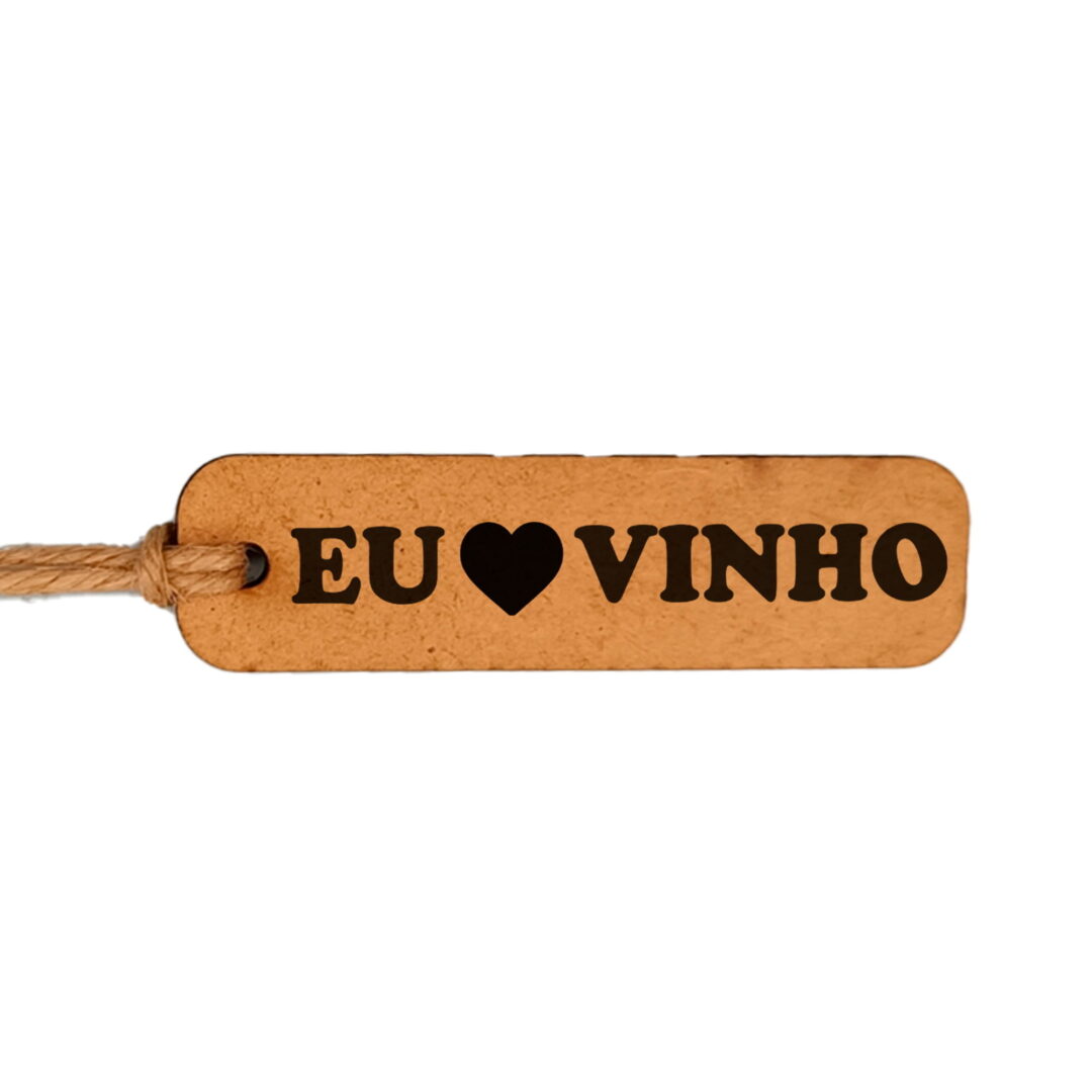 Chaveiro em MDF - Eu Amo Vinho