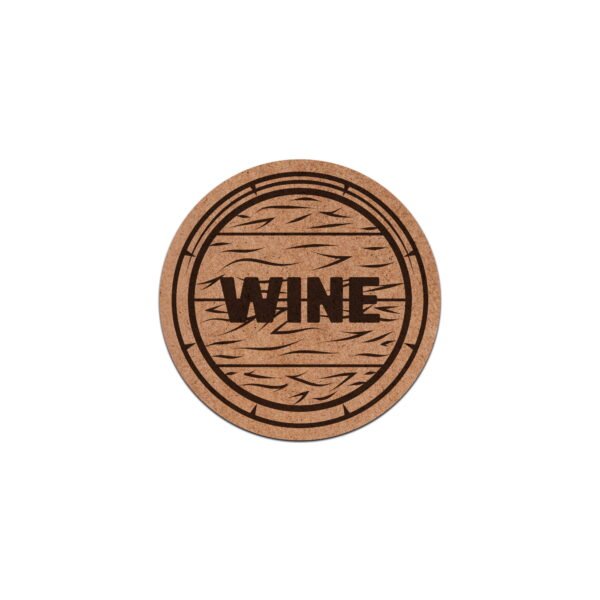 Porta Copo em MDF - Barril Wine - 4 peças - Imagem 2