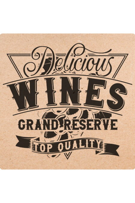 Placa Decorativa em MDF 18x18cm - Delicious Wine