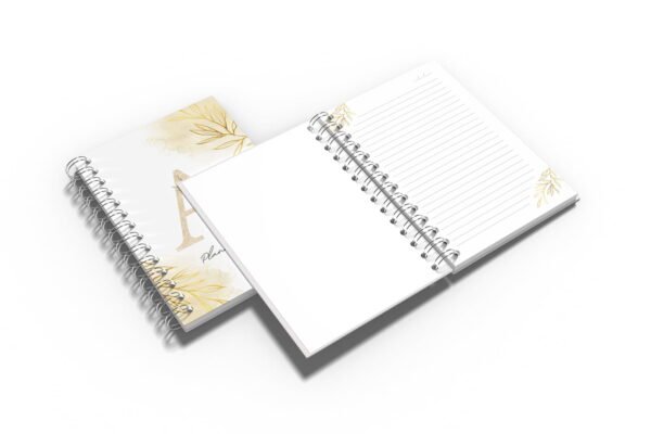 Caderno Grande 18x24cm - Inicial - Floral Amarelo - Seu nome - Imagem 3