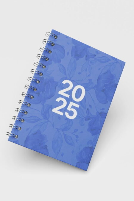 Agenda Capa Dura - A5 - Floral Azul