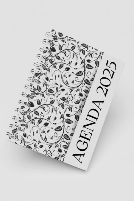 Agenda Capa Dura - A5 - Floral Branca