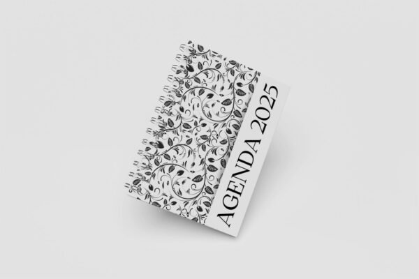 Agenda Capa Dura - A5 - Floral Branca