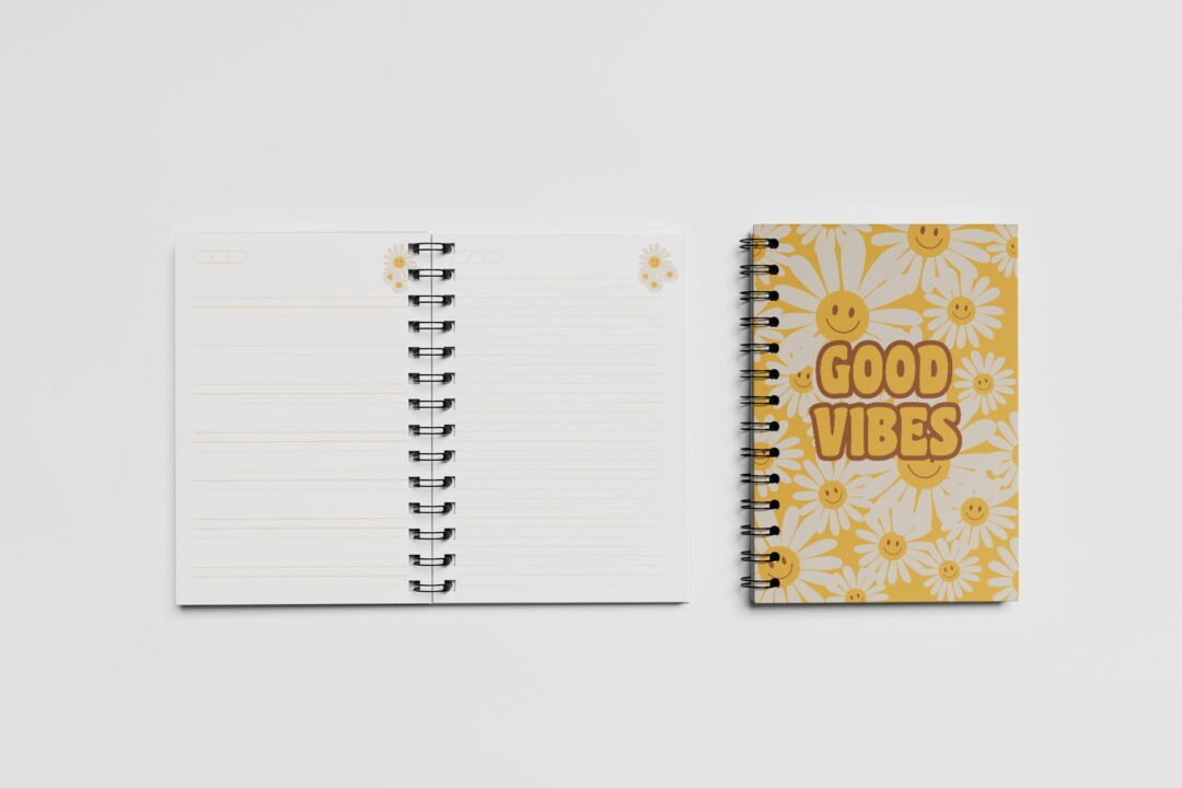 Caderno Grande 18x24cm - Pisicodélico - Good Vibes