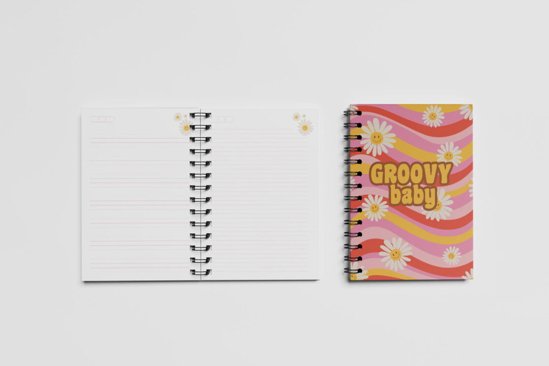 Caderno Grande 18x24cm - Pisicodélico - Groovy Baby