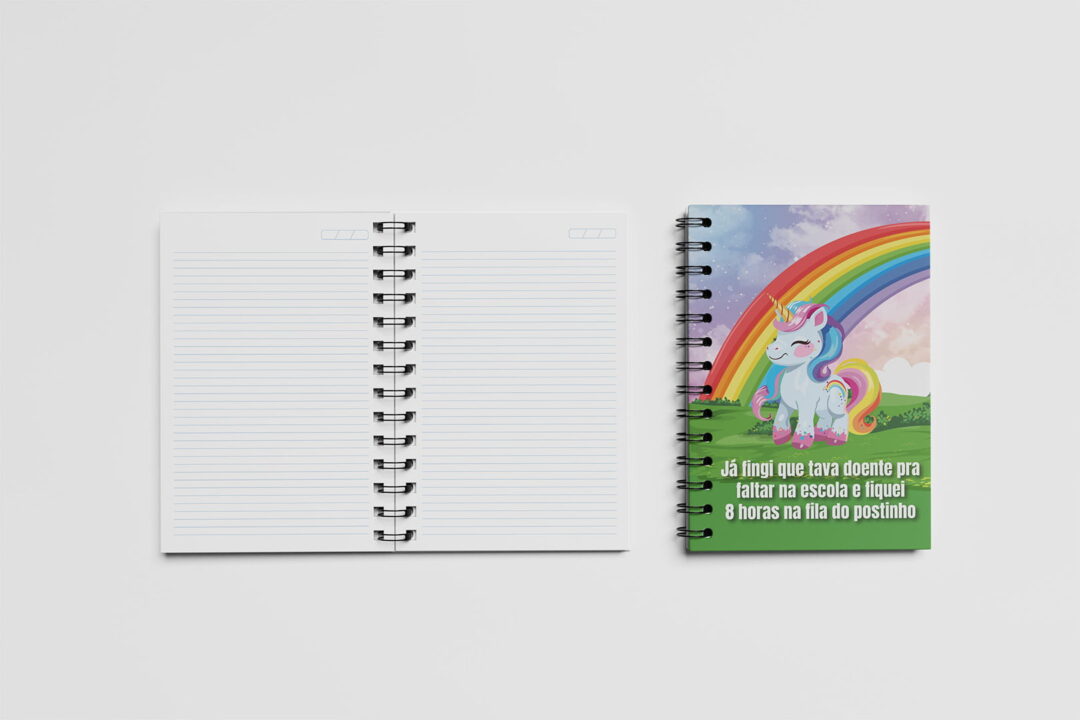 Caderno Grande 19x27cm - Trends - Unicórnio - Faltar