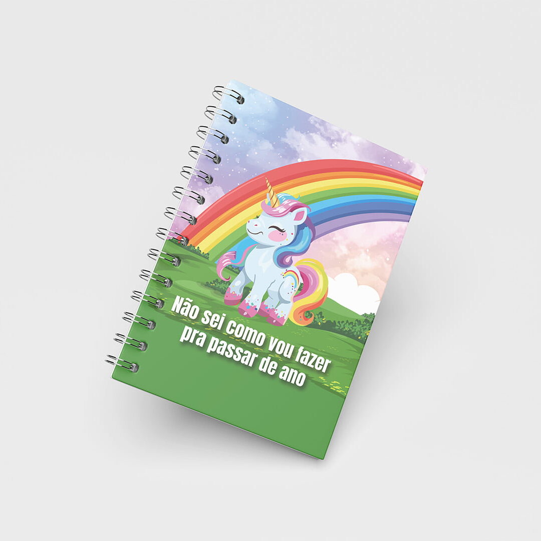 Caderno Grande 19x27cm - Trends - Unicórnio - Passar de Ano