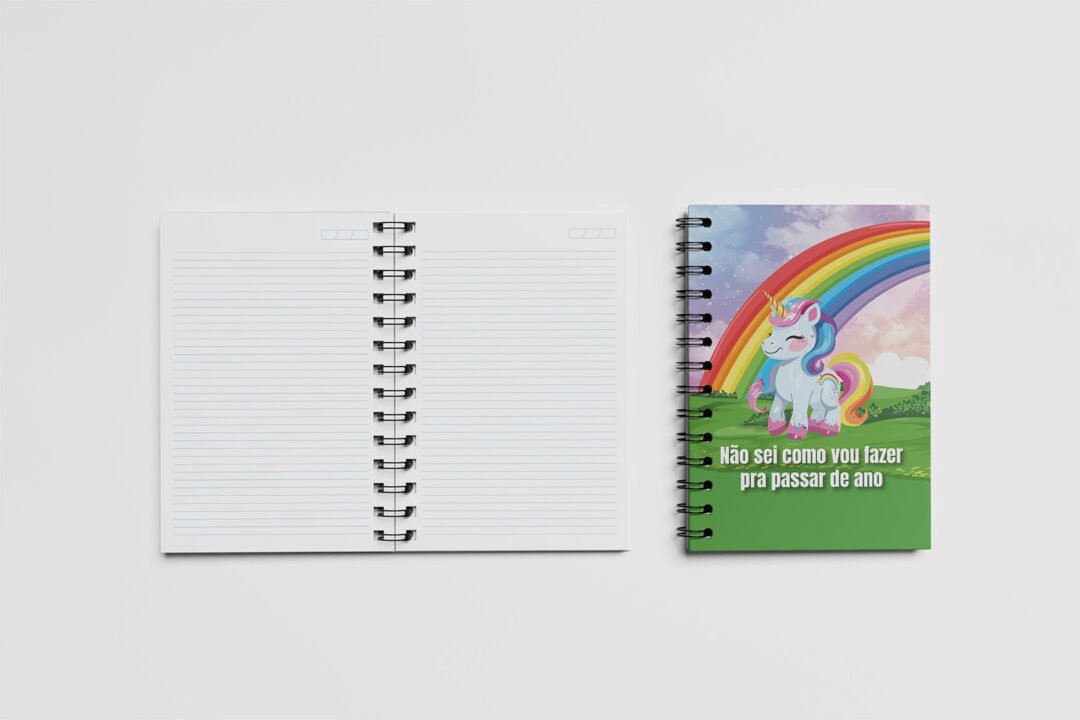 Caderno Grande 19x27cm - Trends - Unicórnio - Passar de Ano