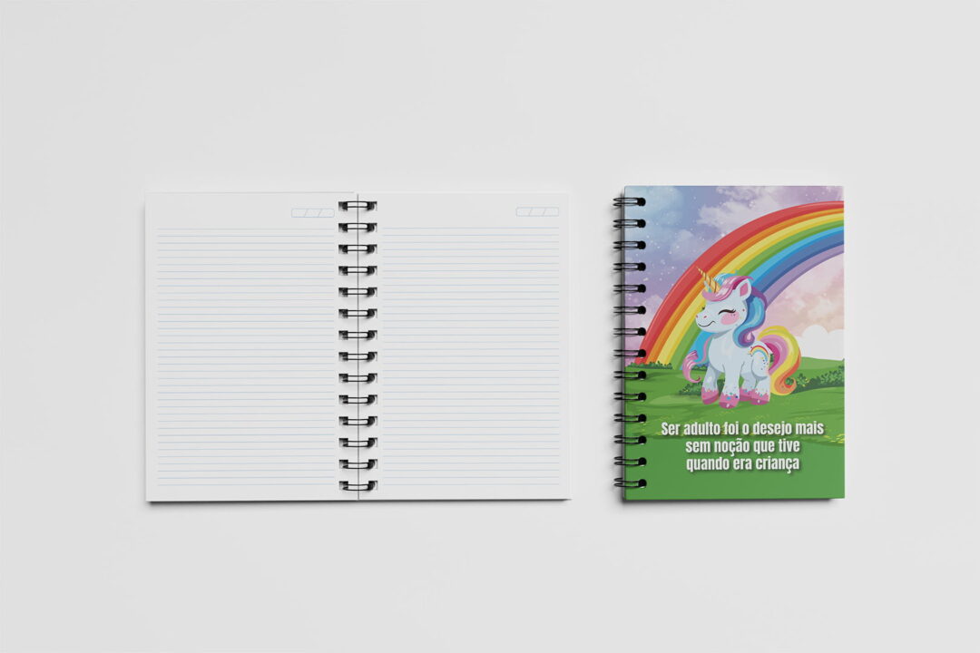 Caderno Grande 19x27cm - Trends - Unicórnio - Ser Adulto