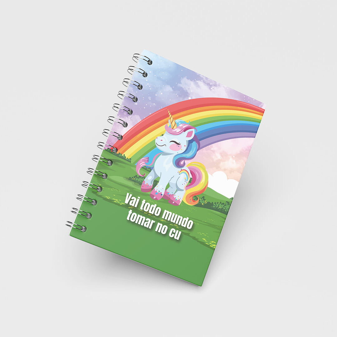 Caderno Grande 19x27cm - Trends - Unicórnio - Vai Tomar