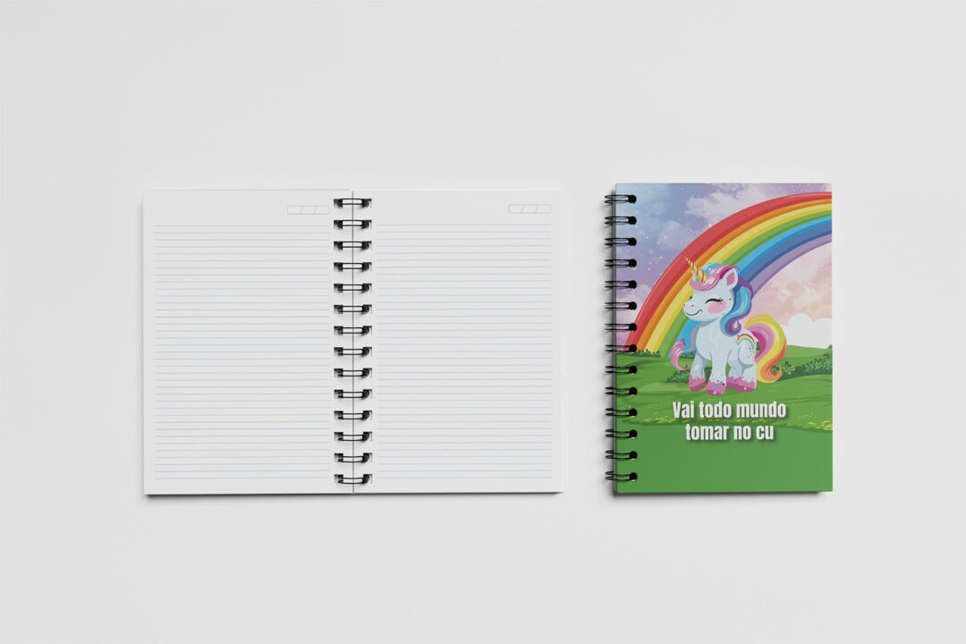 Caderno Grande 19x27cm - Trends - Unicórnio - Vai Tomar