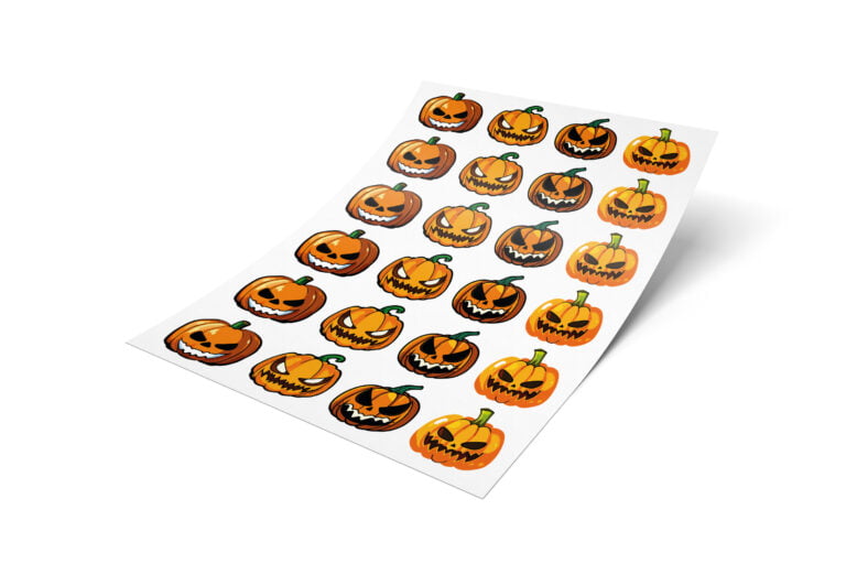 Adesivo 4cm – Halloween – Abóboras – 48 unidades