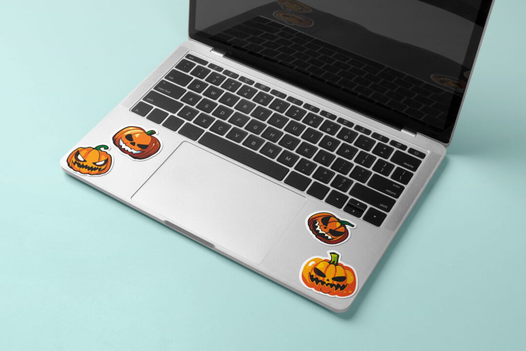 Adesivo 4cm - Halloween - Abóboras - 48 unidades