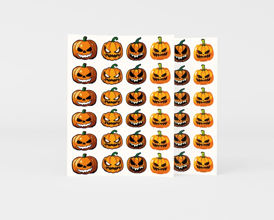 Adesivo 4cm - Halloween - Abóboras - 48 unidades