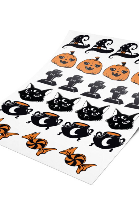 Adesivo 4cm - Halloween - Bruxaria - 48 unidades