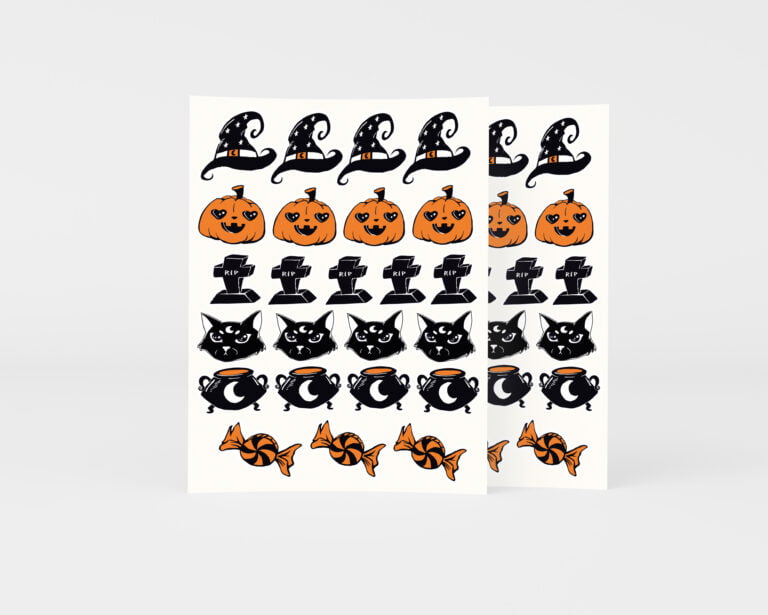 Adesivo 4cm – Halloween – Bruxaria – 48 unidades