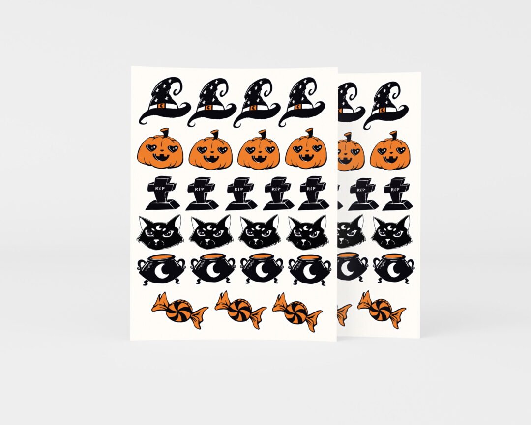 Adesivo 4cm - Halloween - Bruxaria - 48 unidades