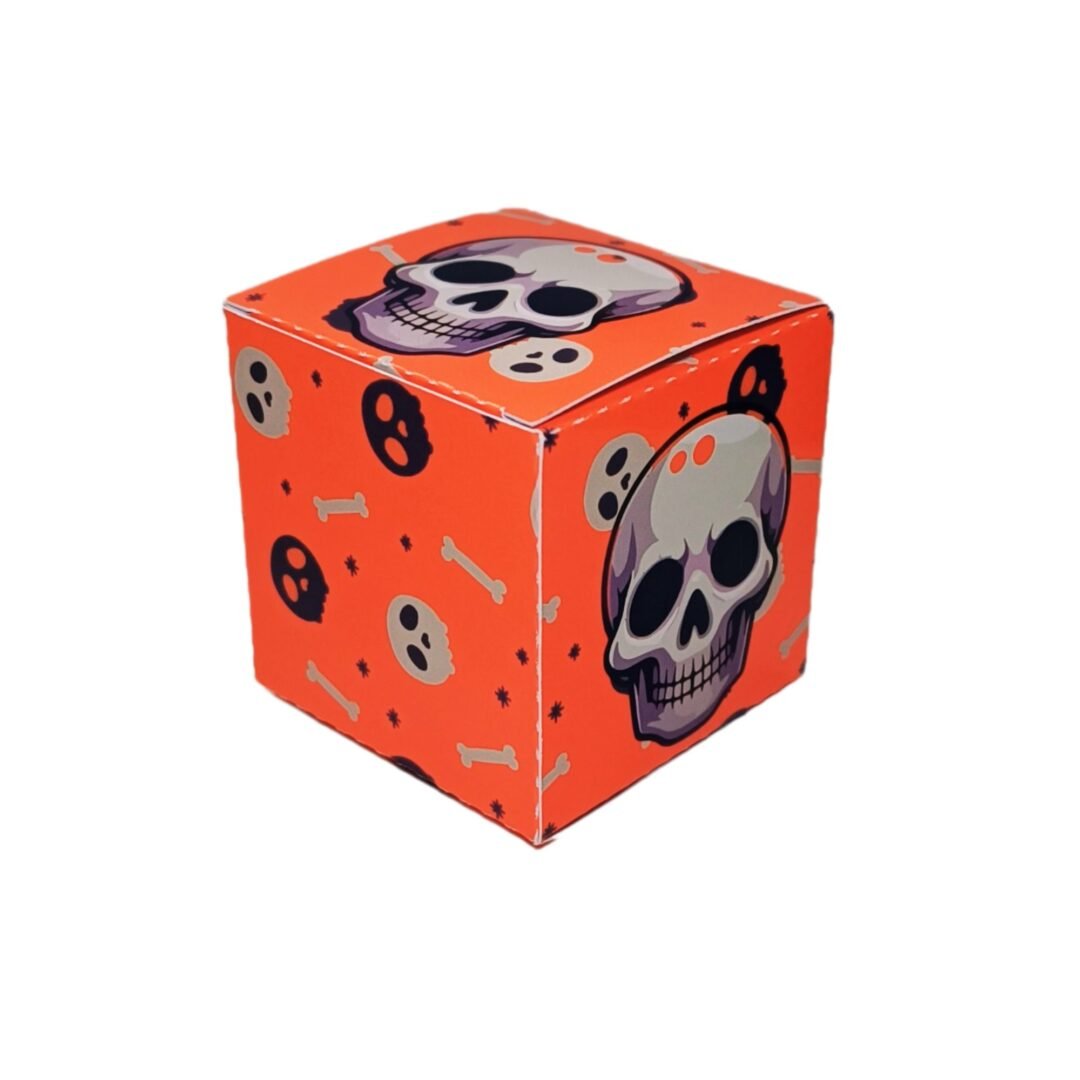 Kit 10 Caixas Quadrada para Doces de Halloween - Esqueleto
