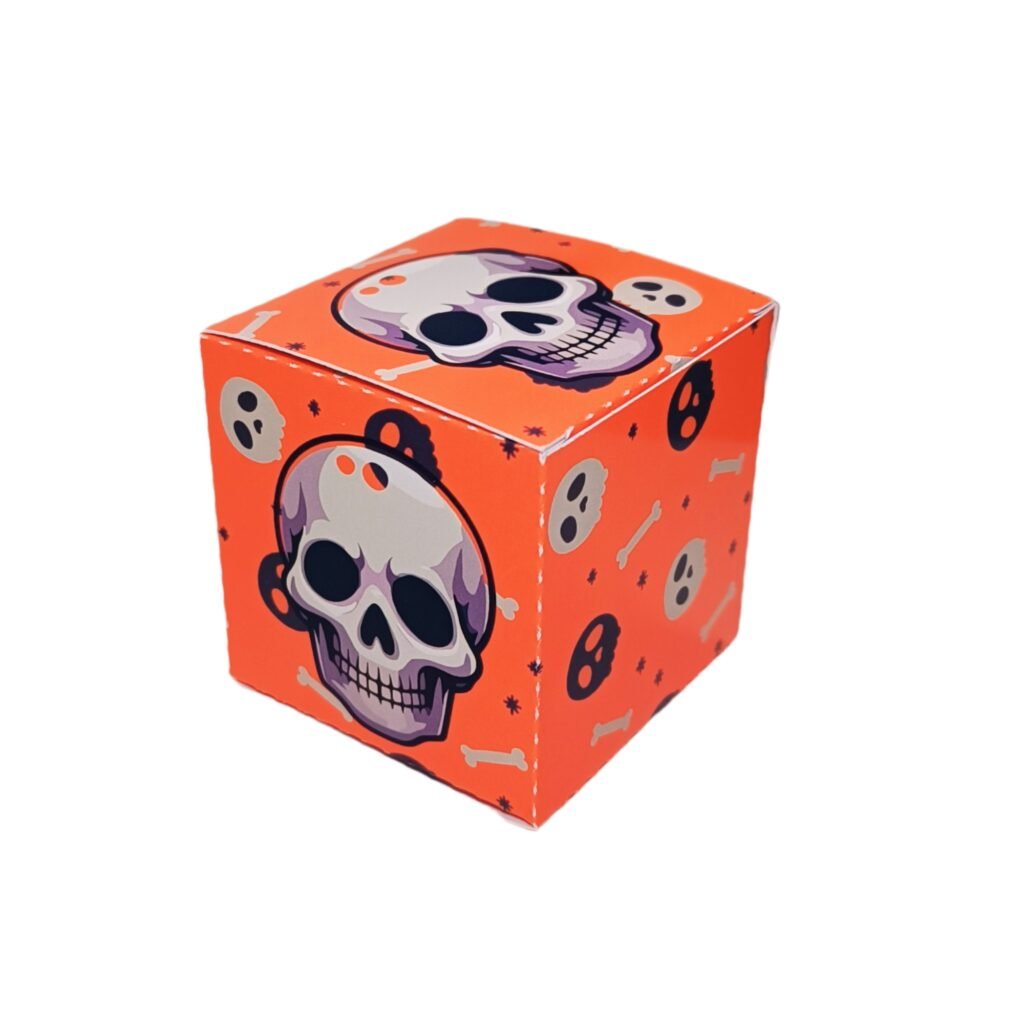 Kit 10 Caixas Quadrada para Doces de Halloween - Esqueleto