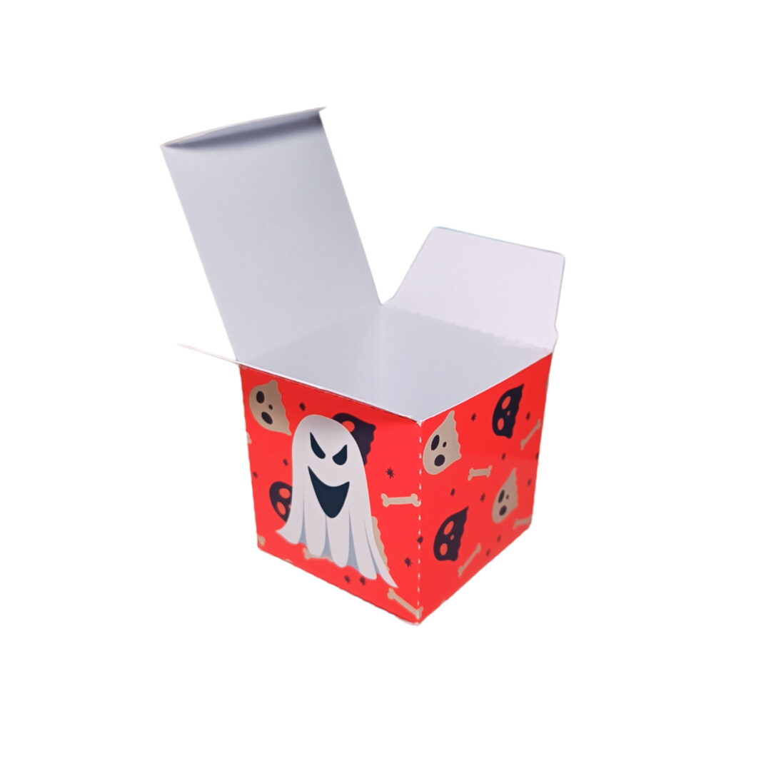 Kit 10 Caixas Quadrada para Doces de Halloween - Fantasma