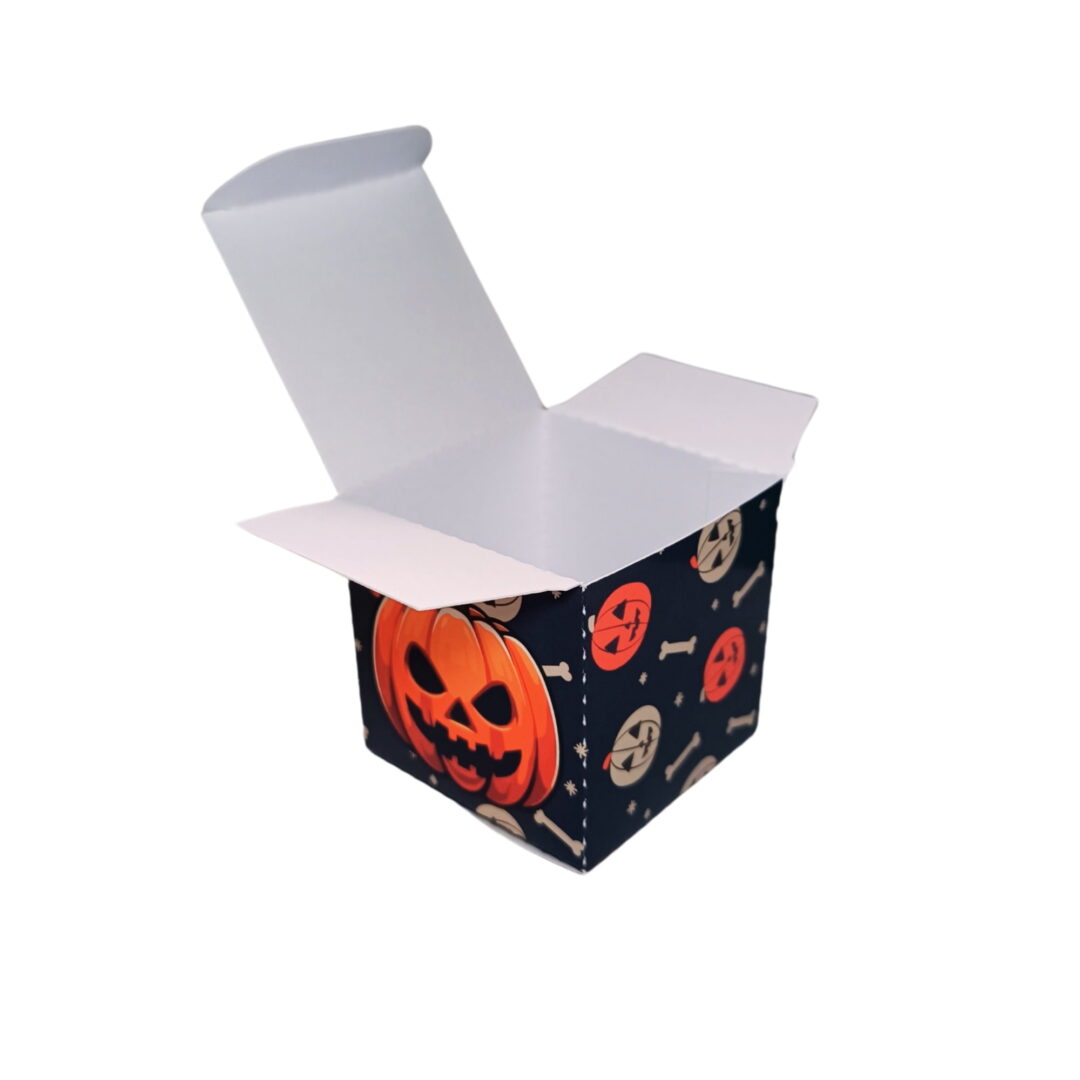 Kit 10 Caixas Quadrada para Doces de Halloween - Abóbora