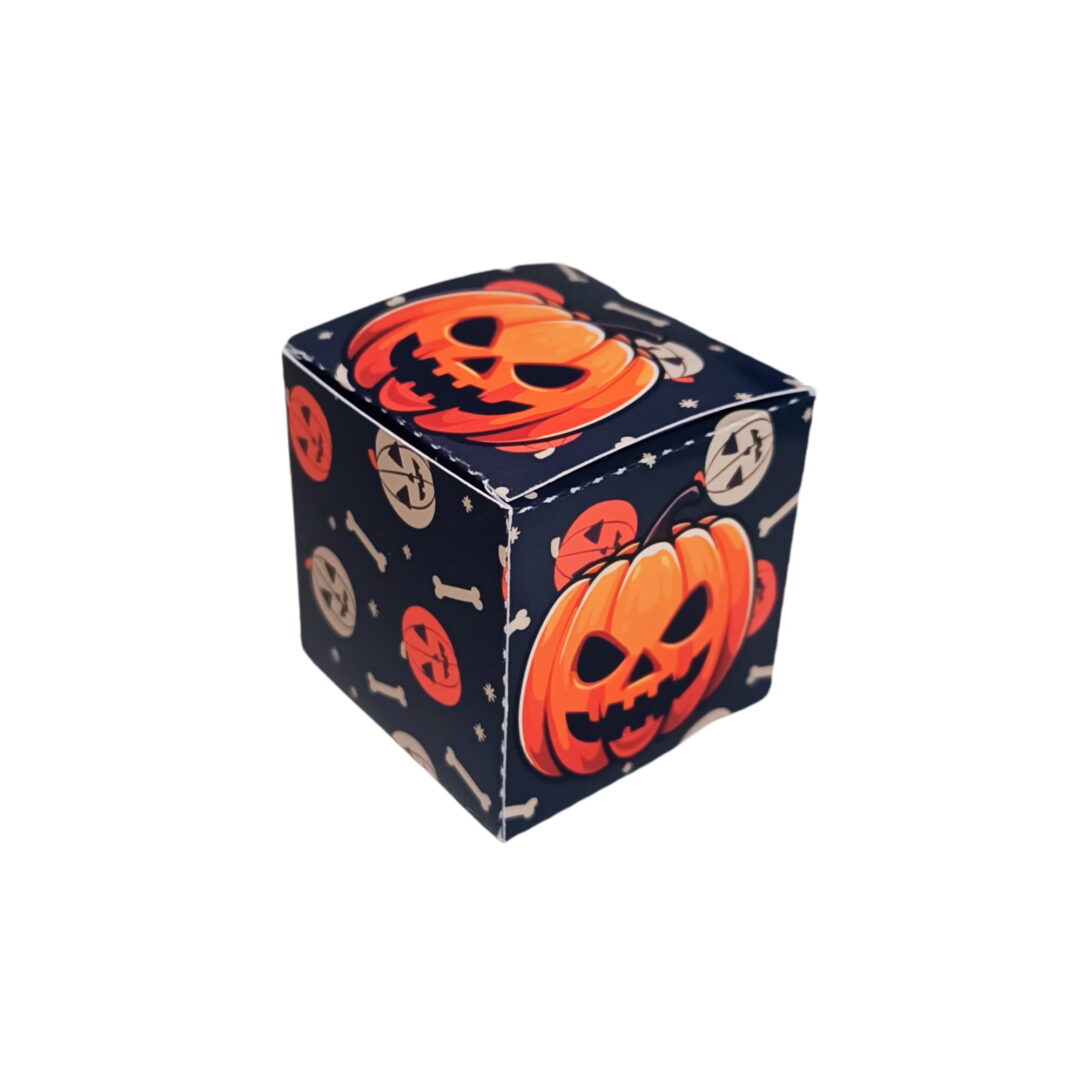 Kit 10 Caixas Quadrada para Doces de Halloween - Abóbora