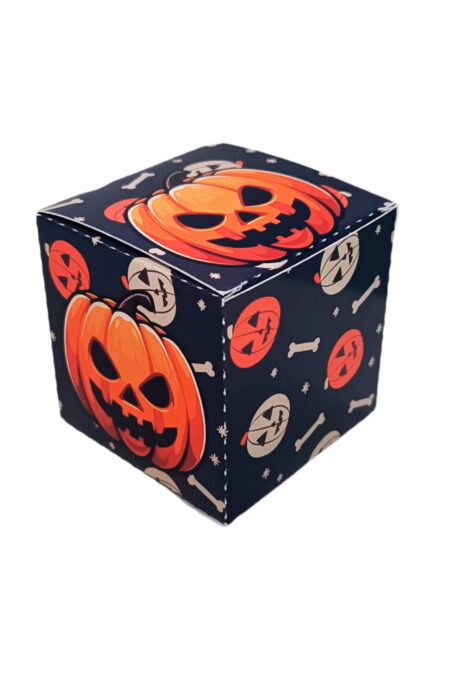 Kit 10 Caixas Quadrada para Doces de Halloween - Abóbora