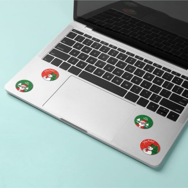 Adesivo 4cm - Natal - Redondo - Noel e Boneco - 44 unidades - Imagem 2