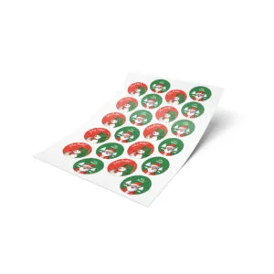Adesivo 4cm - Natal - Redondo - Noel e Boneco - 44 unidades