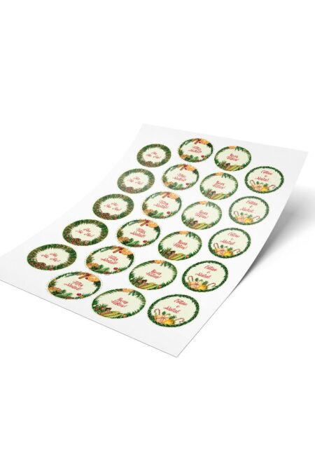 Adesivo 4cm - Natal - Redondo - Guirlanda Frases - 44 unidades