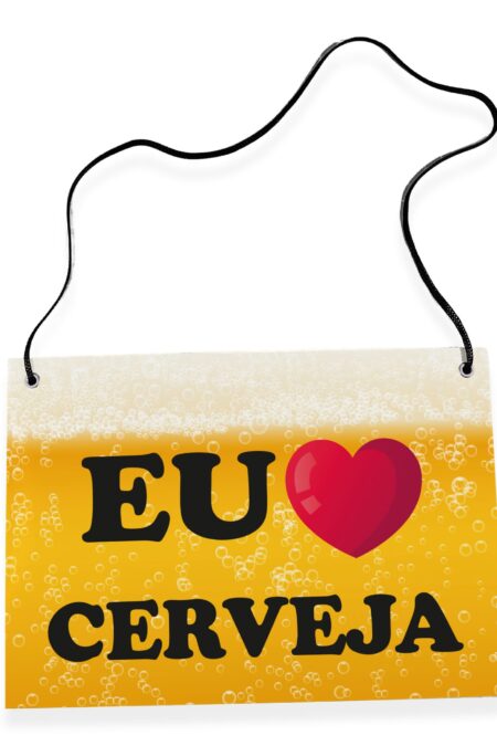 Placa Fantasia de Carnaval - Eu Amo Cerveja