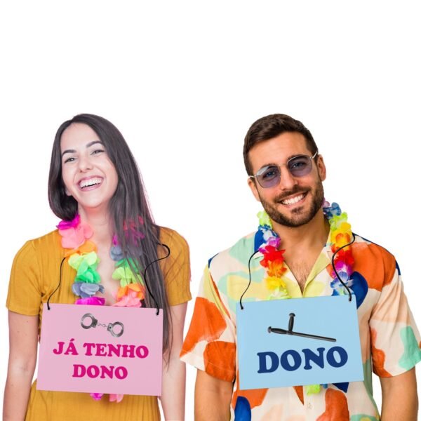 Placa Fantasia de Carnaval - Casal - Já Tenho Dono - Imagem 2