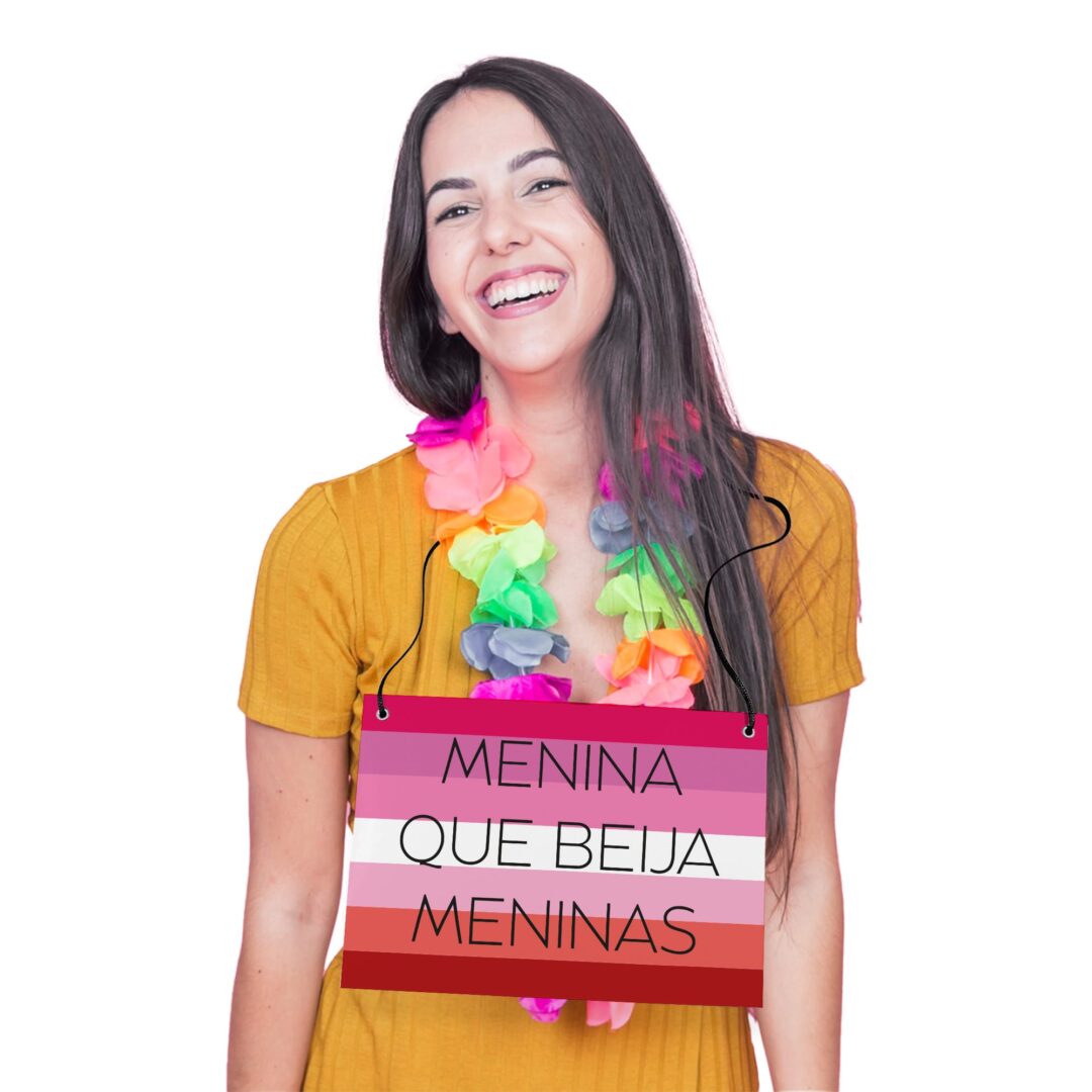 Placa Fantasia de Carnaval - LGBTQ - Menina Beija Meninas