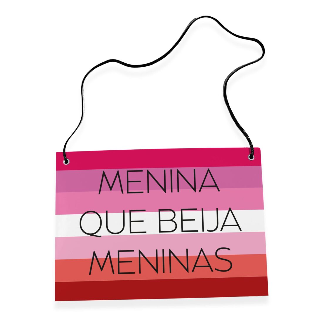 Placa Fantasia de Carnaval - LGBTQ - Menina Beija Meninas
