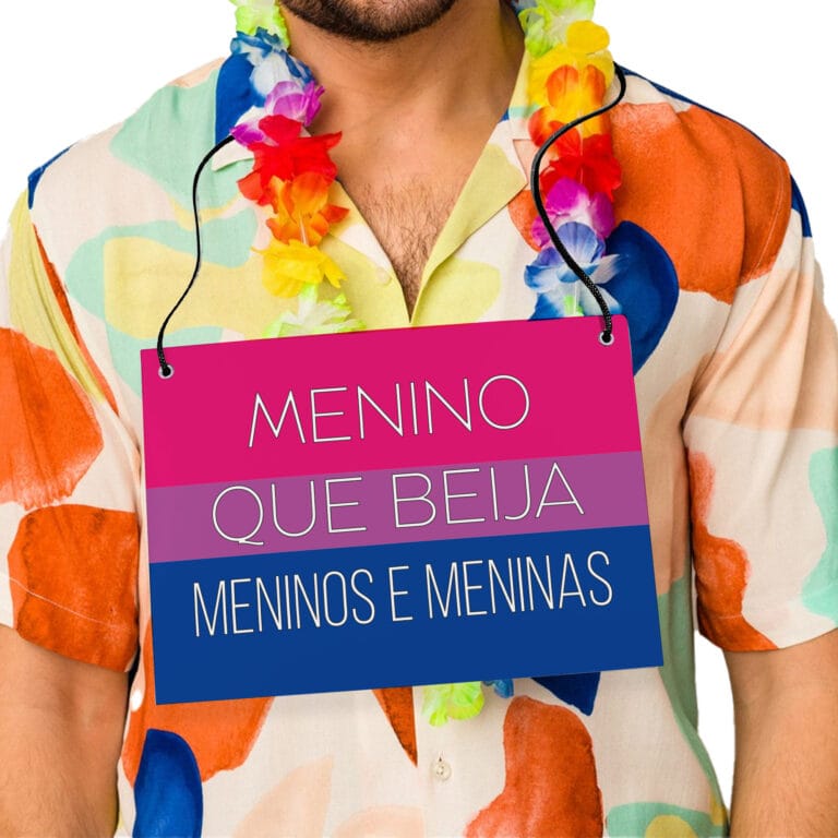 Placa Fantasia de Carnaval – LGBTQ – Menino Beija Meninos e Meninas